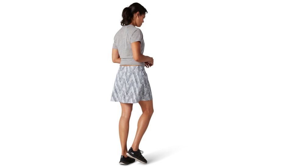 Smartwool Merino Sport Lined Skirt - Womens, Barely Blue Zig Zag Print, Large, SW016217D81-L