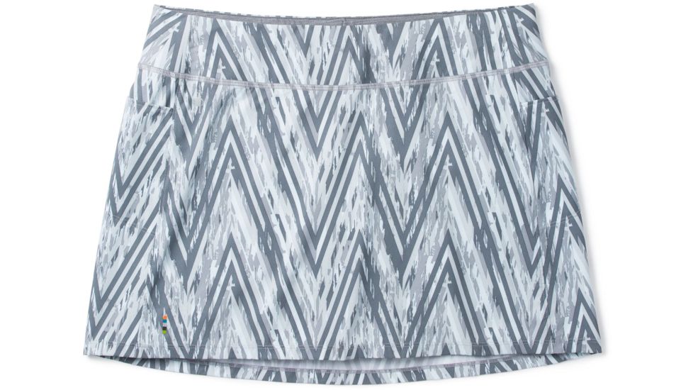 Smartwool Merino Sport Lined Skirt - Womens, Barely Blue Zig Zag Print, Large, SW016217D81-L