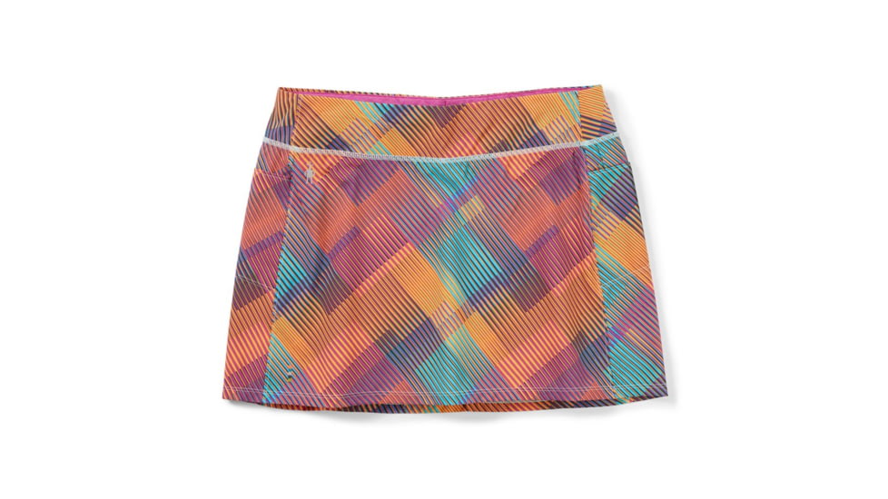 Smartwool Merino Sport Lined Skirt - Womens, Festive Fuchsia Mountain Plaid Print, Large, SW016606J55L