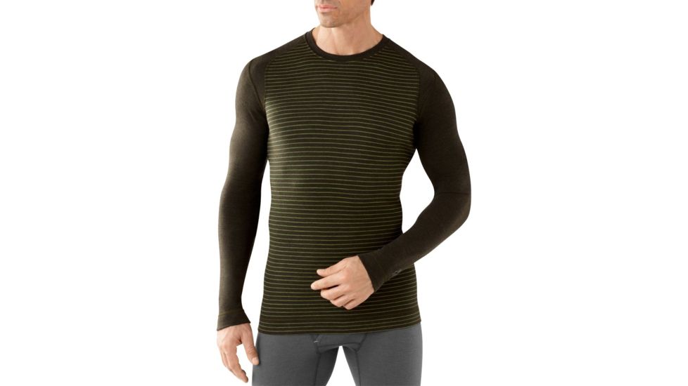 Smartwool Midweight Pattern Crew Long Sleeve - Men's-Olive Heather-Large
