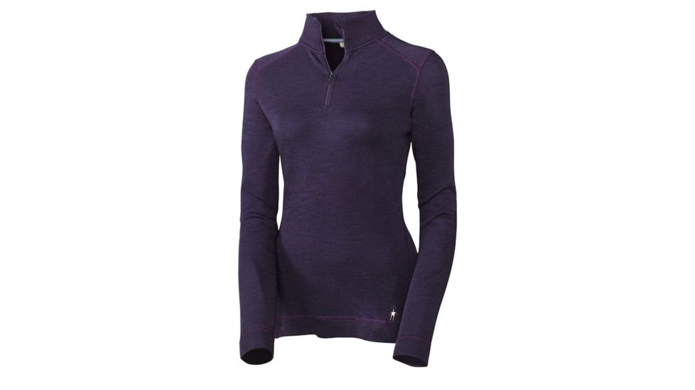 Smartwool Midweight Zip T Long Sleeve - Women's-Large-Claret Heather