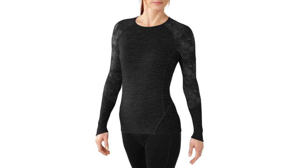 Smartwool NTS Light 195 Crew - Womens-Printed Black-Large