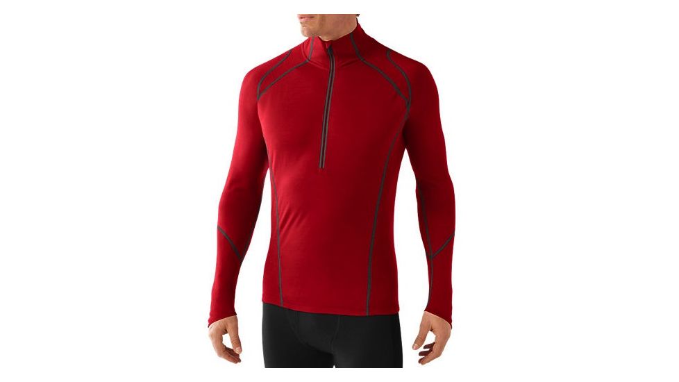 Smartwool NTS Light 195 Zip T - Mens-X-Large-Bright Red