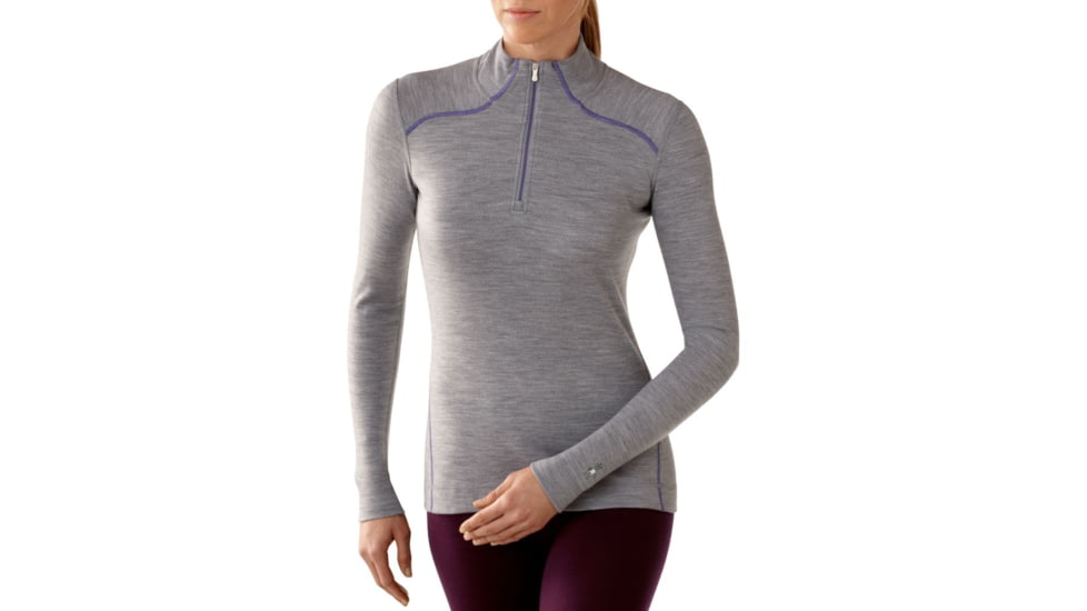 Smartwool NTS Mid 250 Zip T - Women's-Large-Silver Grey Heather
