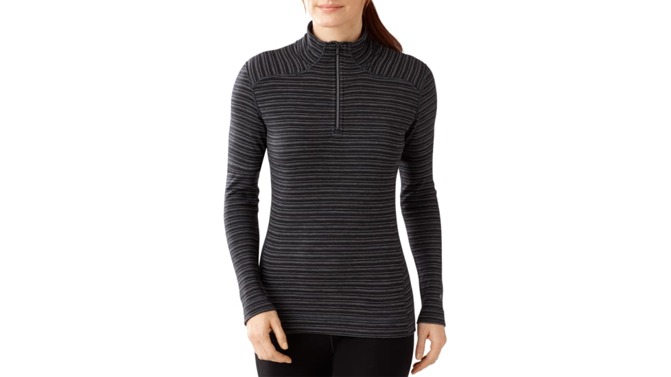 Smartwool NTS Mid 250 Zip T - Womens-Small-Pattern Charcoal Heather