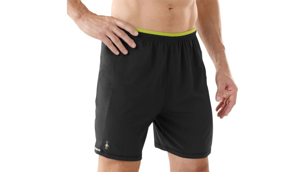 Smartwool PhD Long Run Short - Men's-Black-Small