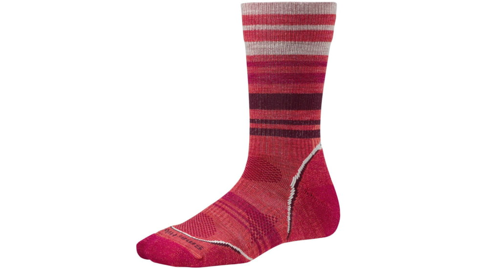 PhD Outdoor Light Crew Sock - Womens-Hibiscus-Large