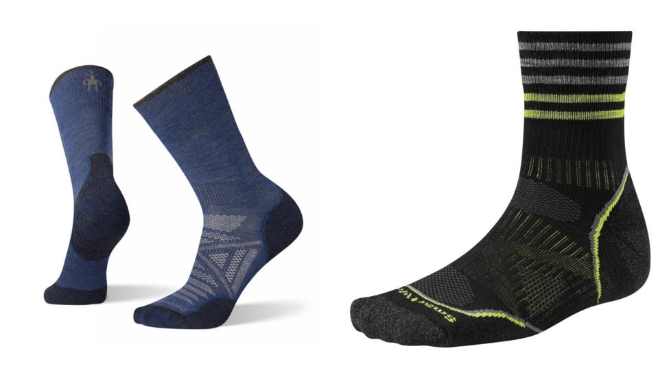 Smartwool PhD Outdoor Light Mid Crew Socks, Alpine Blue, Black
