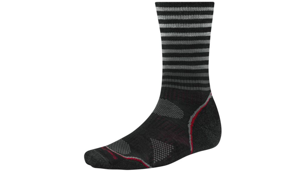 PhD Outdoor Light Pattern Crew Sock - Mens-Black-Medium