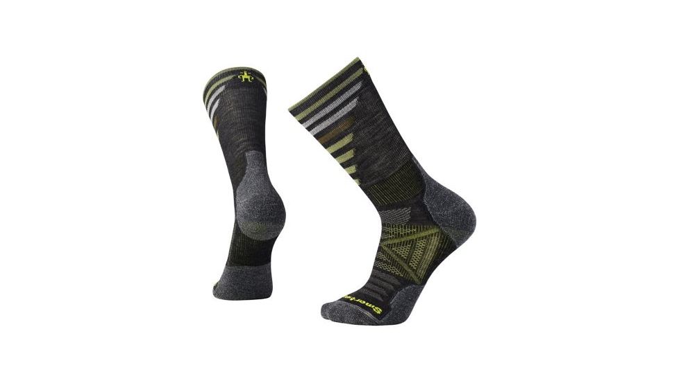Smartwool PhD Outdoor Light Pattern Crew Sock - Men's, Charcoal, Large SW001208003-L