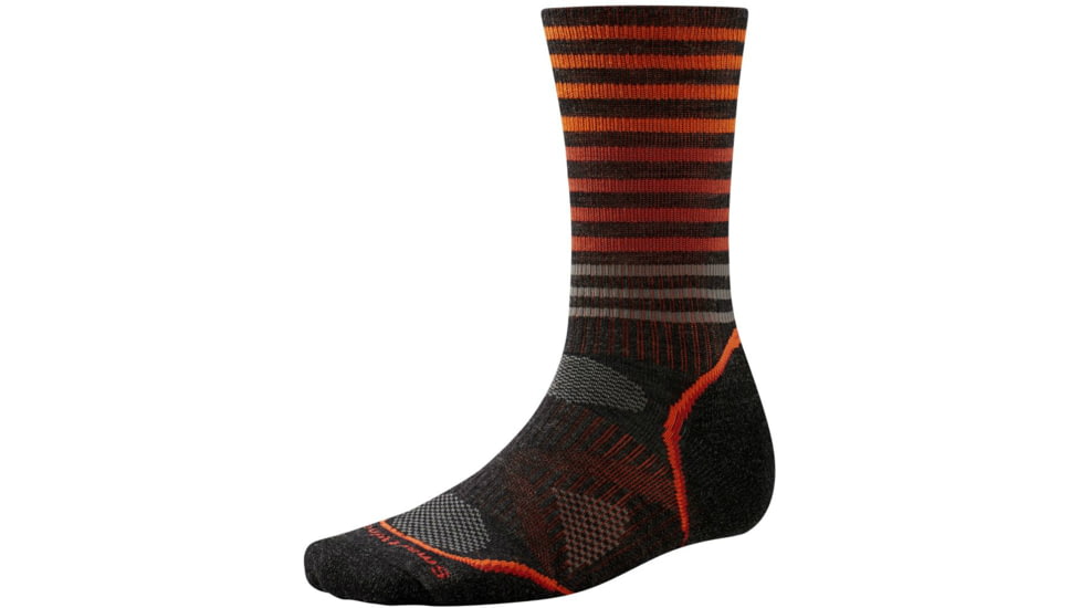 Smartwool PhD Outdoor Light Pattern Crew Sock - Men's-Charcoal-Medium