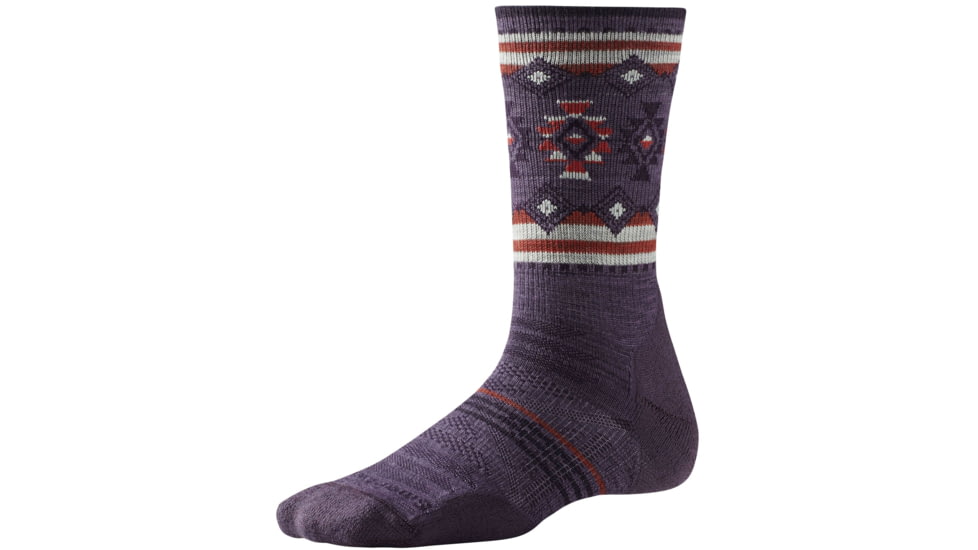 Smartwool PhD Outdoor Light Pattern Crew Sock - Women's-Desert Purple-Medium