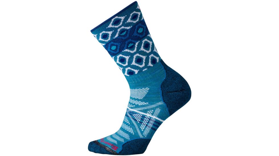 Smartwool PhD Outdoor Light Pattern Crew Sock - Women's-Glacial Blue-Small