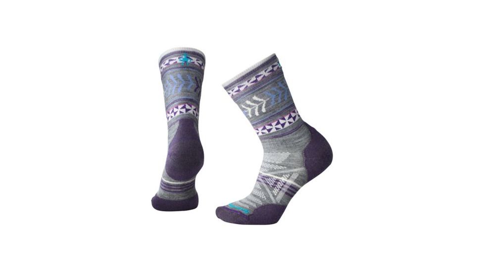Smartwool PhD Outdoor Light Pattern Crew Sock - Women's, Medium Gray, Small SW000767052-S