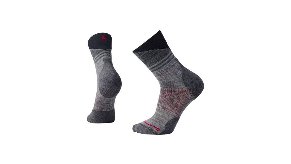 Smartwool PhD Outdoor Light Pattern Mid Crew Sock - Men's, Light Gray, Large SW001207039-L