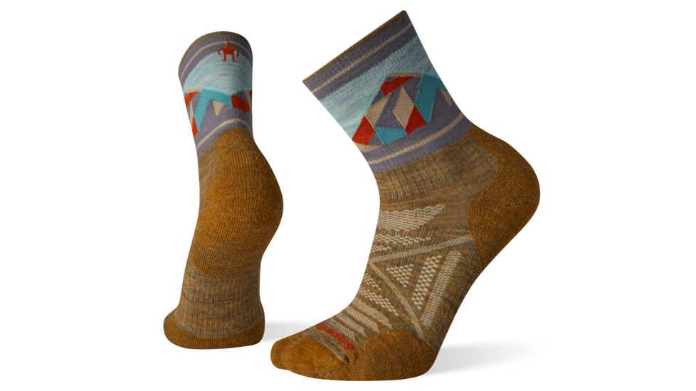 Smartwool PhD Outdoor Light Pattern Mid Crew Socks - Mens, Desert Sand, Medium, SW001250A37-M