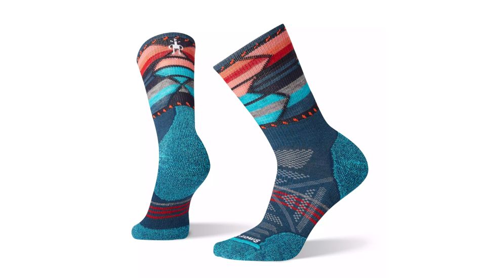 Smartwool PhD Outdoor Light Pattern Mid Crew Socks - Womens, Deep Marlin, Medium, SW001144C51-M