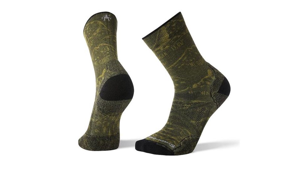 Smartwool PhD Outdoor Light Peaks Print Crew, Loden, Medium, SW001150031-M