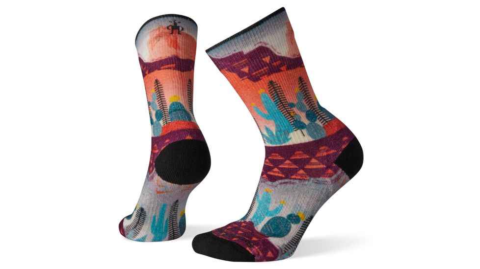 Smartwool PhD Outdoor Light Print Crew Socks - Womens, Tandoori Orange, Medium, SW001227823-M