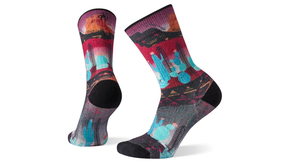 Smartwool PhD Outdoor Light Print Crew Socks - Womens, Very Berry, Small, SW001227E23-S