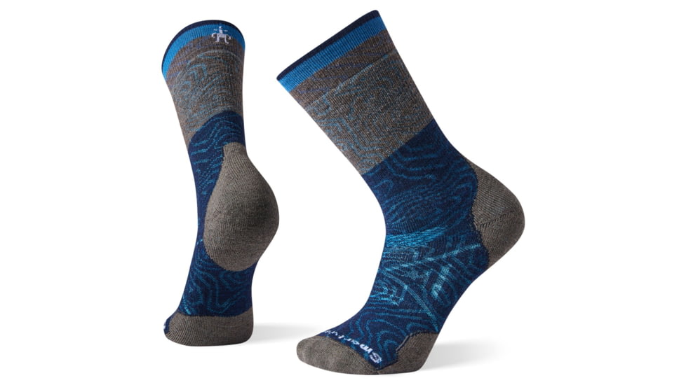 Smartwool PhD Outdoor Medium Pattern Crew Socks, Deep Navy, Extra Large, SW001294092-XL