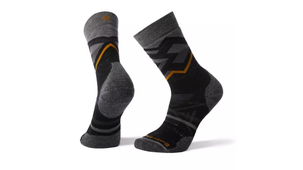 Smartwool PhD Outdoor Medium Pattern Crew Socks - Mens, Black Heather, Medium, SW001151A52-M