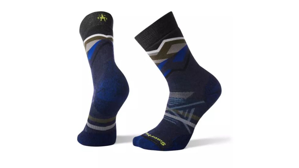 Smartwool PhD Outdoor Medium Pattern Crew Socks - Mens, Deep Navy, Medium, SW001151092-M