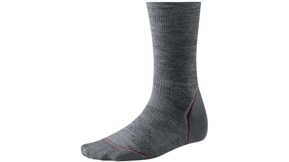 Smartwool PhD Outdoor Ultra Light Crew 3 Pack Socks - Men's-Medium Gray-Large