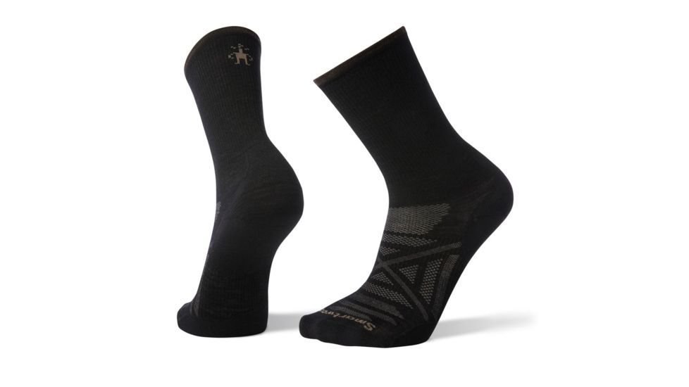 Smartwool PhD Outdoor Ultra Light Crew Socks, Black, Medium, SW001413001-M