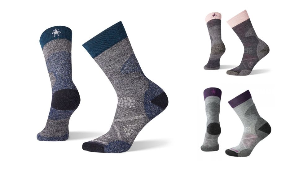 Smartwool PhD Pro Outdoor Light Crew Socks - Women's, Black, Deep Navy, Light Gray