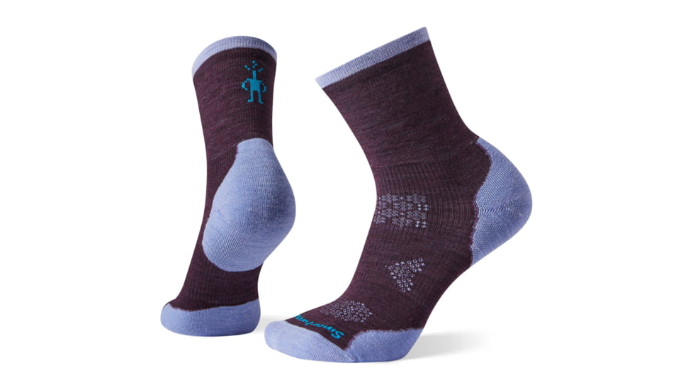 Smartwool PhD Run Cold Weather Mid Crew Socks - Womens, Bordeaux/Purple Mist, Small, SW001371F56-S