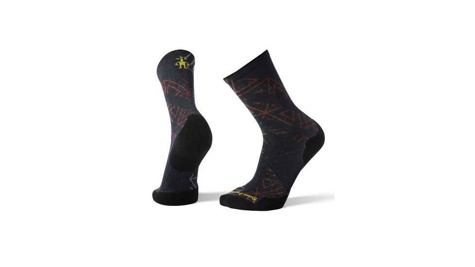 Smartwool PhD Run Light Elite Print Crew, Deep Navy, Large, SW001162092-L