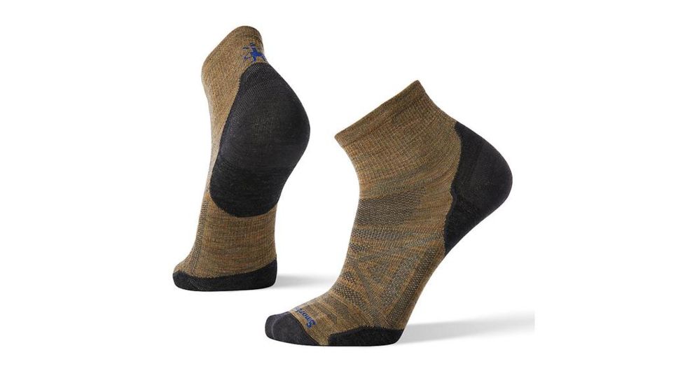 Smartwool PhD Run Light Elite Print Crew, Desert Sand, X-Large, SW001412A37-XL