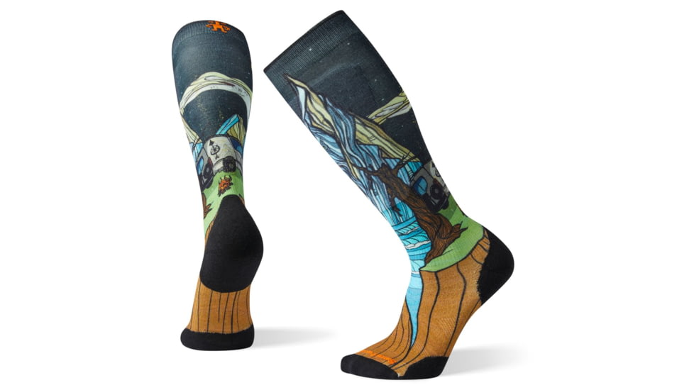 Smartwool PhD Ski Light Elite Benchetler Print Socks, Multi Color, Extra Large, SW001281150-XL