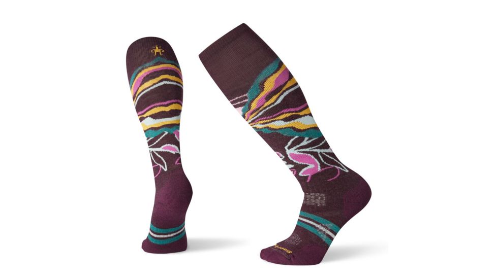 Smartwool PhD Ski Medium Pattern Socks - Womens, Bordeaux, Medium, SW003992590-M