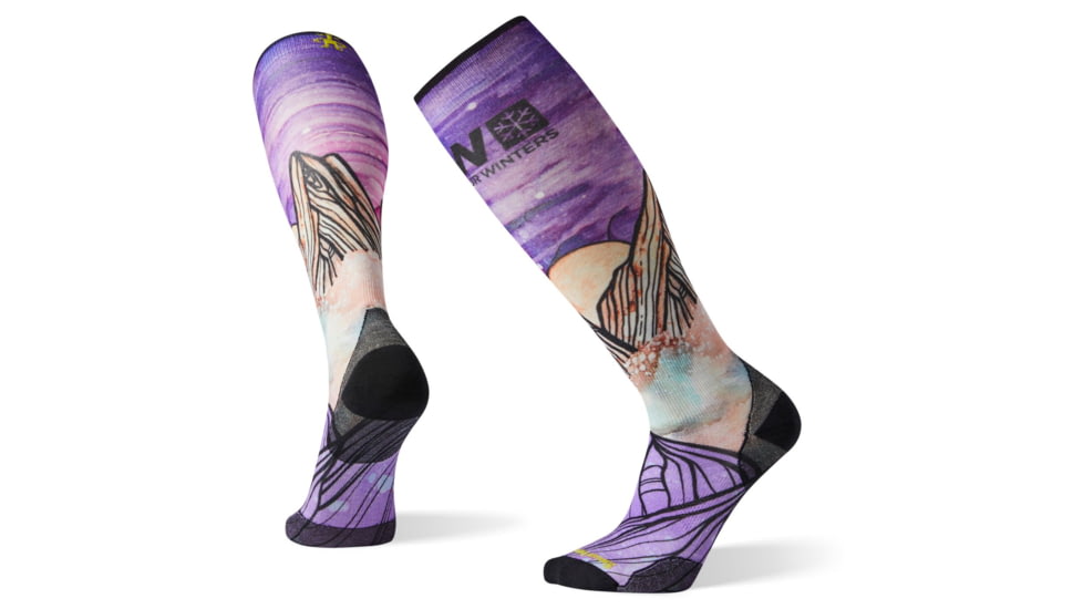 Smartwool PhD Ski Ultra Light POW Print Socks, Multi Color, Small, SW001280150-S