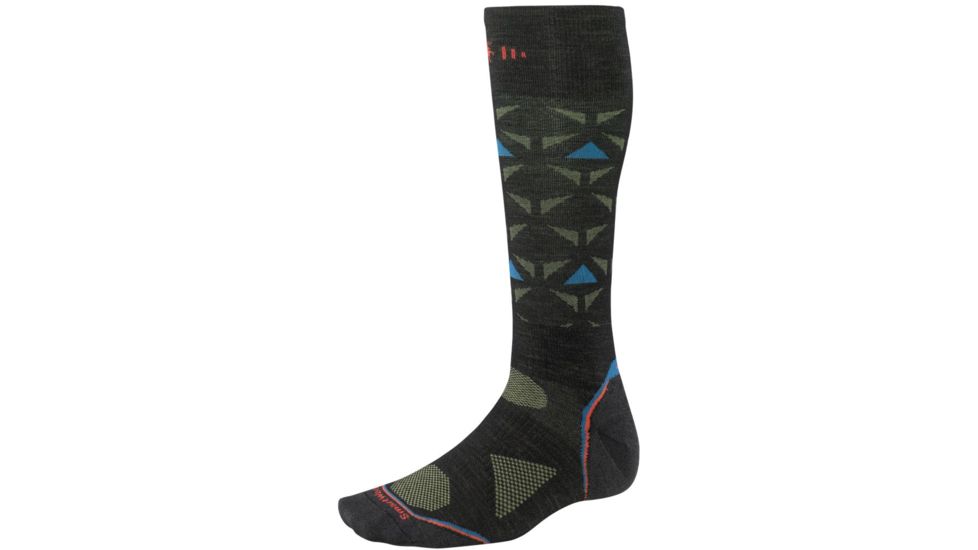 Smartwool PhD Ski Ultra Light Sock - Men's-Charcoal/Orange-Large