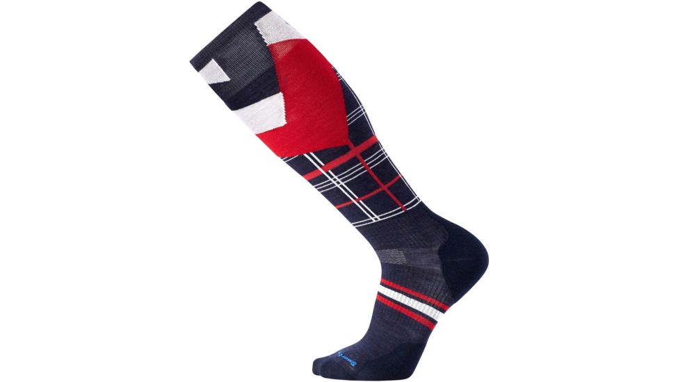 Smartwool PhD Slopestyle Light Elite Plaid Sock - Men's-Navy-X-Large