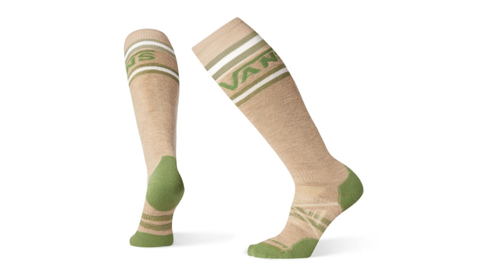 Smartwool PhD Snow VANS Stripes Medium Socks, Oatmeal, Extra Large, SW001436241-XL