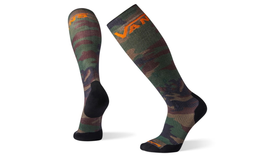 Smartwool PhD Snow VANS Woodland Camo Print Light Elite Socks, Camo, Large, SW004120846-L