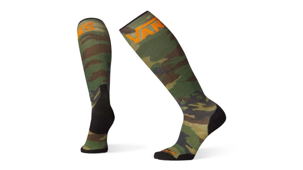 Smartwool PhD Snow VANS Woodland Camo Print Light Elite Socks, Camo, Large, SW001434846-L