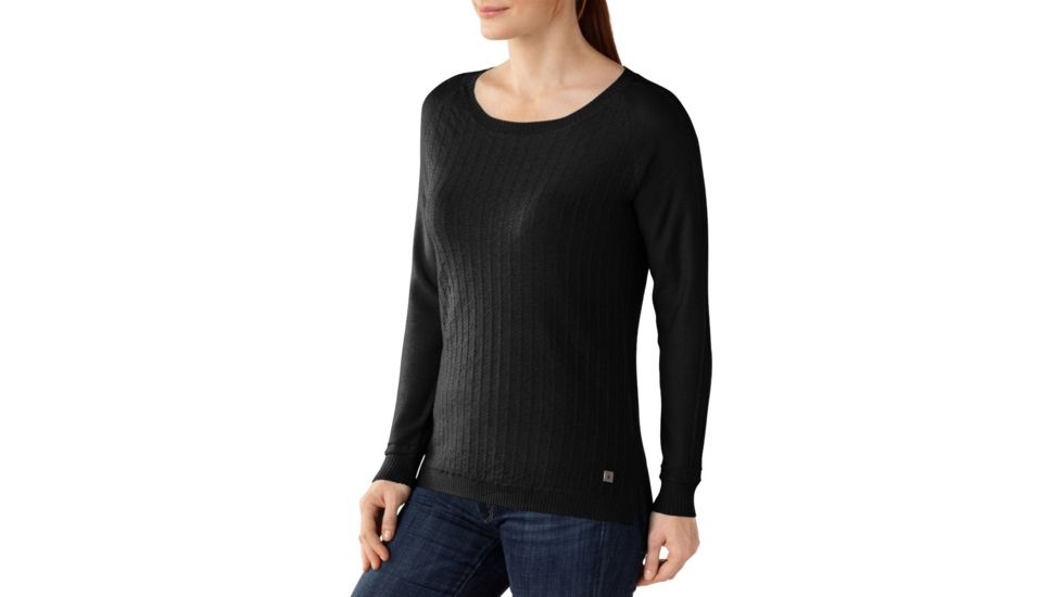 Smartwool Pinyon Pointelle Pullover - Women's-Black-Large