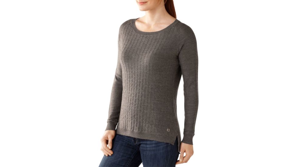 Smartwool Pinyon Pointelle Pullover - Women's-Taupe Heather-Medium