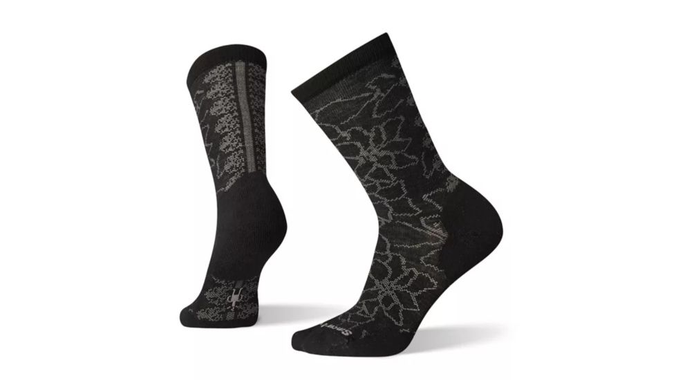 Smartwool Poinsettia Graphic Crew Socks - Womens, Black, Small, SW003989001-S