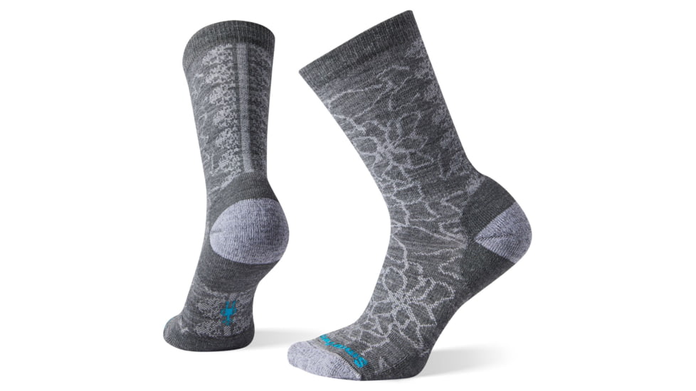 Smartwool Poinsettia Graphic Crew Socks - Womens, Medium Gray, Medium, SW003989052-M