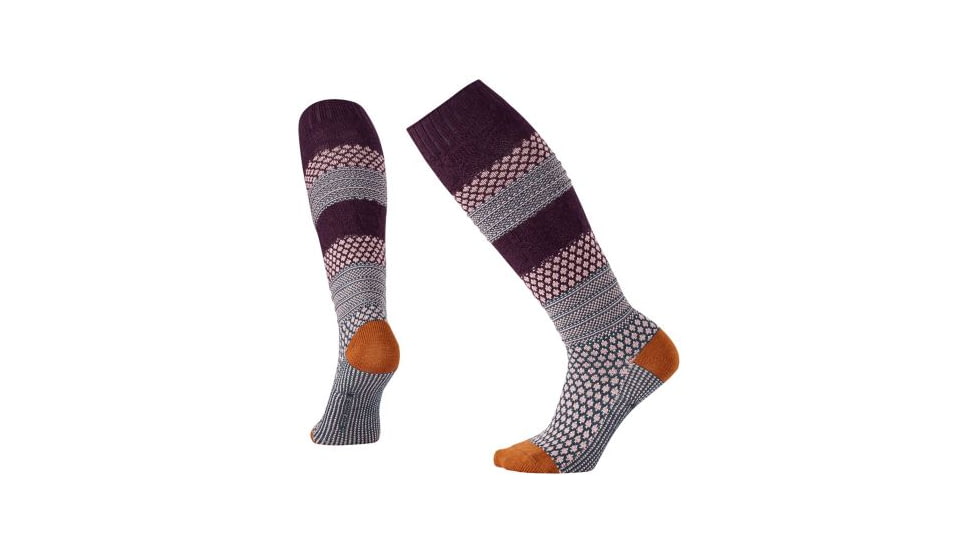 Smartwool Popcorn Cable Knee High Sock - Women's, Bordeaux Heather, Large SW010052587-L