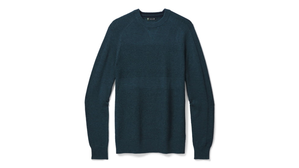 Smartwool Ripple Ridge Crew Sweater - Mens, Deep Navy Heather/Prussian Blue Heather, Medium, SW016424E53-M