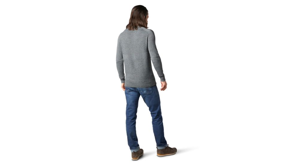 Smartwool Ripple Ridge Crew Sweater - Mens, Lunar Gray Heather/Charcoal Heather, Large, SW016424E52-L