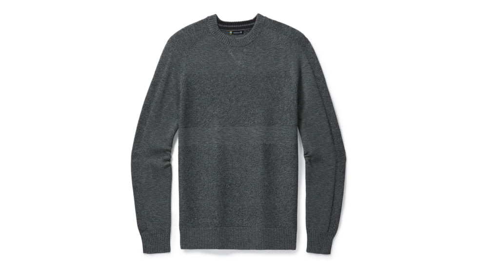 Smartwool Ripple Ridge Crew Sweater - Mens, Lunar Gray Heather/Charcoal Heather, Large, SW016424E52-L