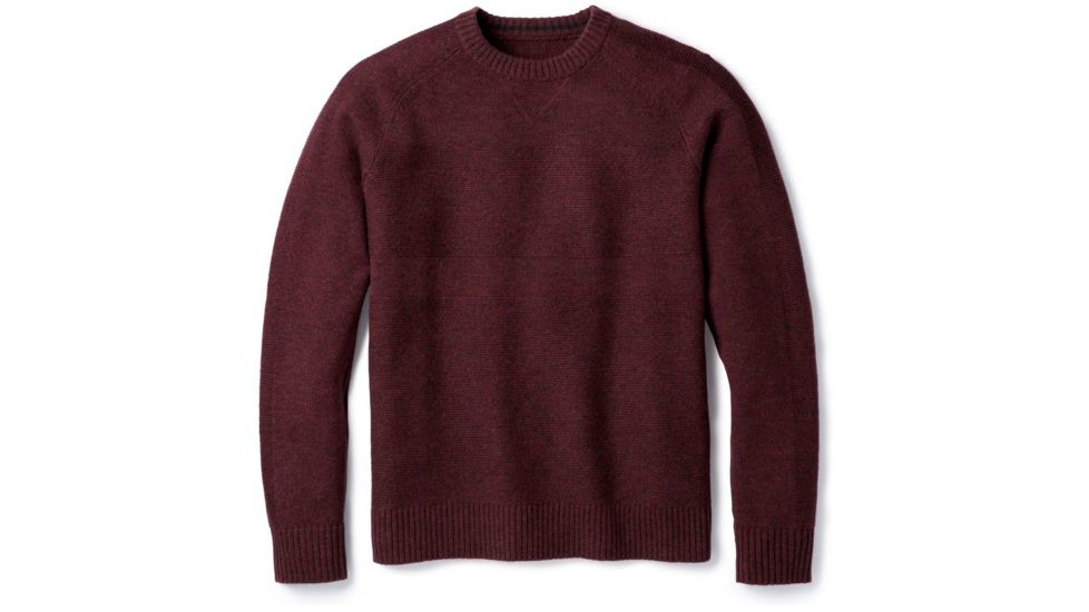 Smartwool Ripple Ridge Crew Sweater - Mens, Tibetan Red H-Charcoal Heather, Large, SW000297A78-L
